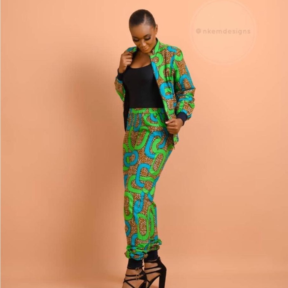 Custom Ankara bomber jacket